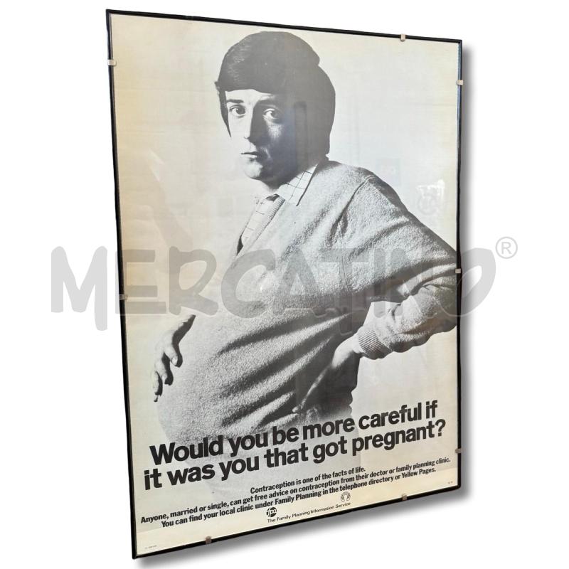 MANIFESTO ORIGINALE 1969/70 RESPONSABILITÀ CONDIVISA  CONTRACCEZIONE CM 43X60  | Mercatino dell'Usato Osasco 1