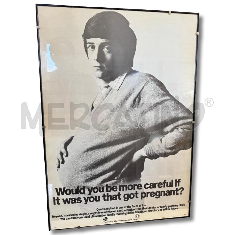MANIFESTO ORIGINALE 1969/70 RESPONSABILITÀ CONDIVISA  CONTRACCEZIONE CM 43X60  | Mercatino dell'Usato Osasco 2