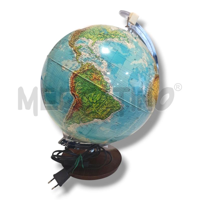 MAPPAMONDO LUCE BASE LEGNO 30 CM | Mercatino dell'Usato Osasco 1
