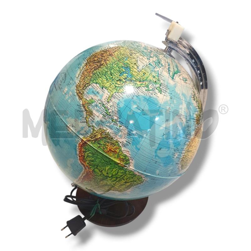 MAPPAMONDO LUCE BASE LEGNO 30 CM | Mercatino dell'Usato Osasco 2