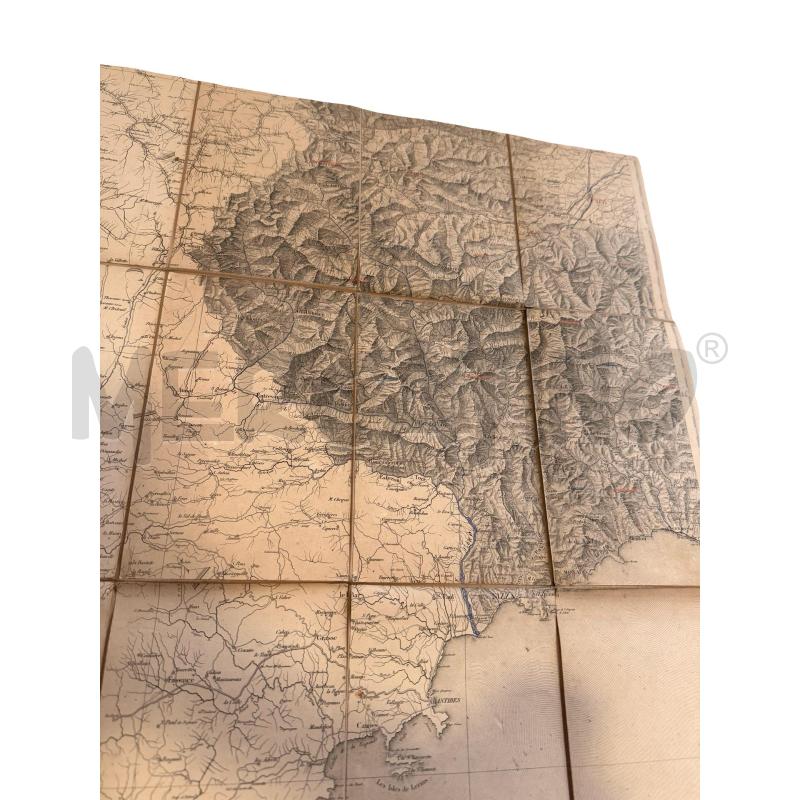 MAPPA MILITARE  CUNEO 1 A 250.000 STAMPATA NEL 1895 SU CARTA TELATA  | Mercatino dell'Usato Osasco 3