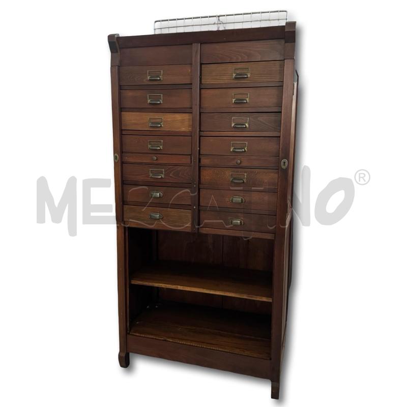 MOBILE ARCHIVIO RESTAURATO ANNI 50 ORIGINALE ALTEZZA 180 LARGHEZZA 90 PROFONDITÀ 40 CM | Mercatino dell'Usato Osasco 2