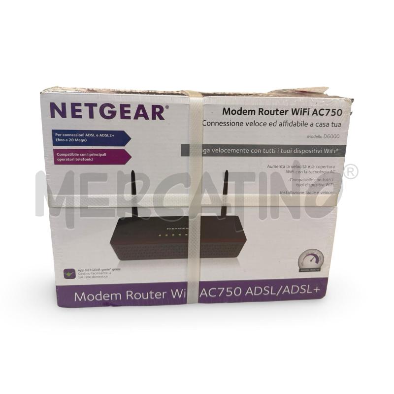 MODEM ROUTER NETGEAR D 6000 AC 750 IMBALLATO | Mercatino dell'Usato Osasco 1