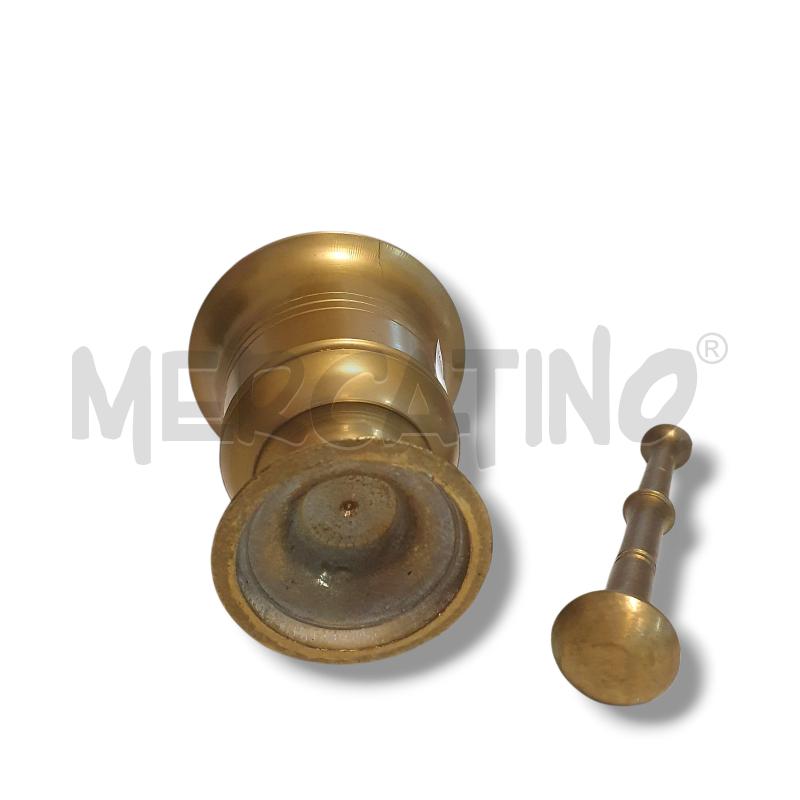 MORTAIO E PESTELLO OTTONE 10 CM A CALICE | Mercatino dell'Usato Osasco 3