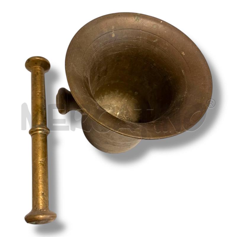 MORTAIO IN BRONZO ALTEZZA 18 CM CON PESTELLO IN BRONZO  | Mercatino dell'Usato Osasco 3