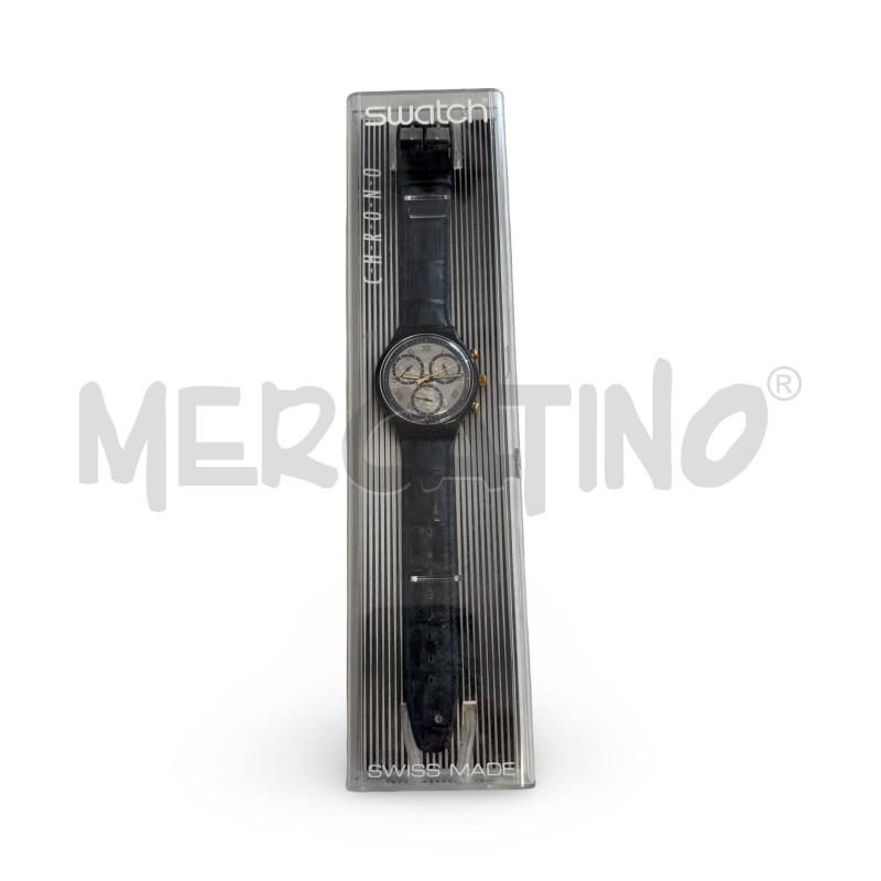 OROLOGIO DA POLSO SWATCH CHRONO VINTAGE CON SCATOLA CINTURINO BLU | Mercatino dell'Usato Osasco 1