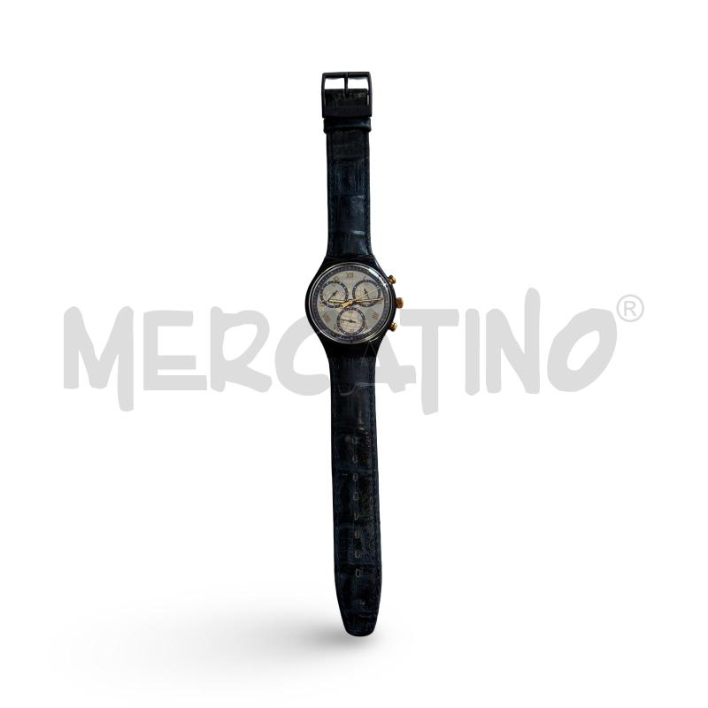 OROLOGIO DA POLSO SWATCH CHRONO VINTAGE CON SCATOLA CINTURINO BLU | Mercatino dell'Usato Osasco 2