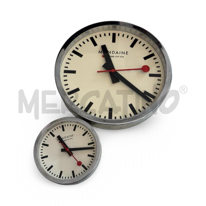 OROLOGIO SVIZZERO DA PARETE COPPIA FERROVIE FEDERALI SVIZZERE HANS HILFIKER DIAMETRO 25CM E 13 | Mercatino dell'Usato Osasco 1