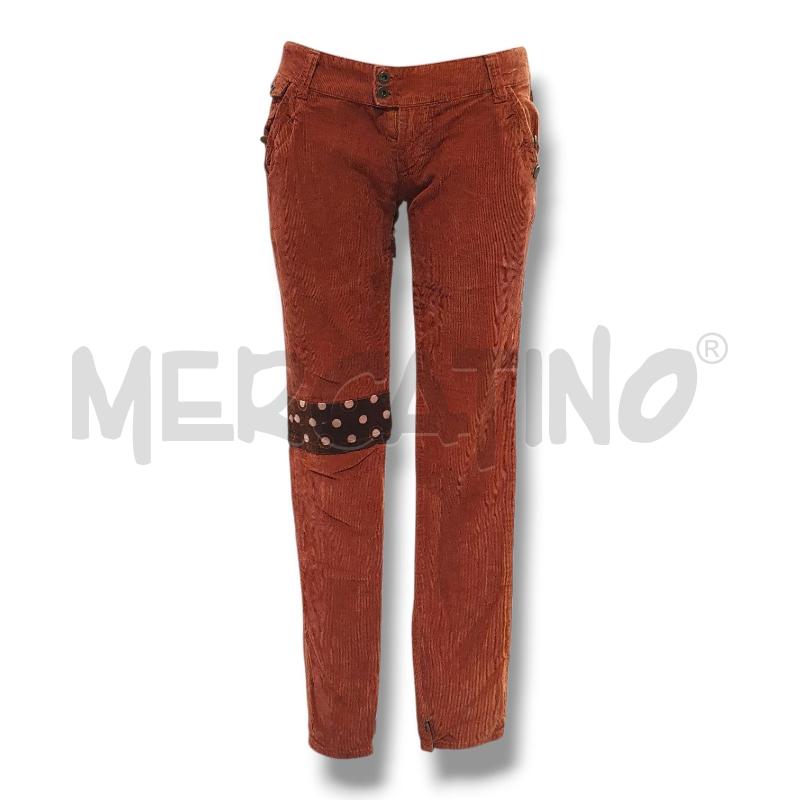 PANTALONE DONNA VELLUTO D&G MATTONE INSERTI POIS | Mercatino dell'Usato Osasco 1