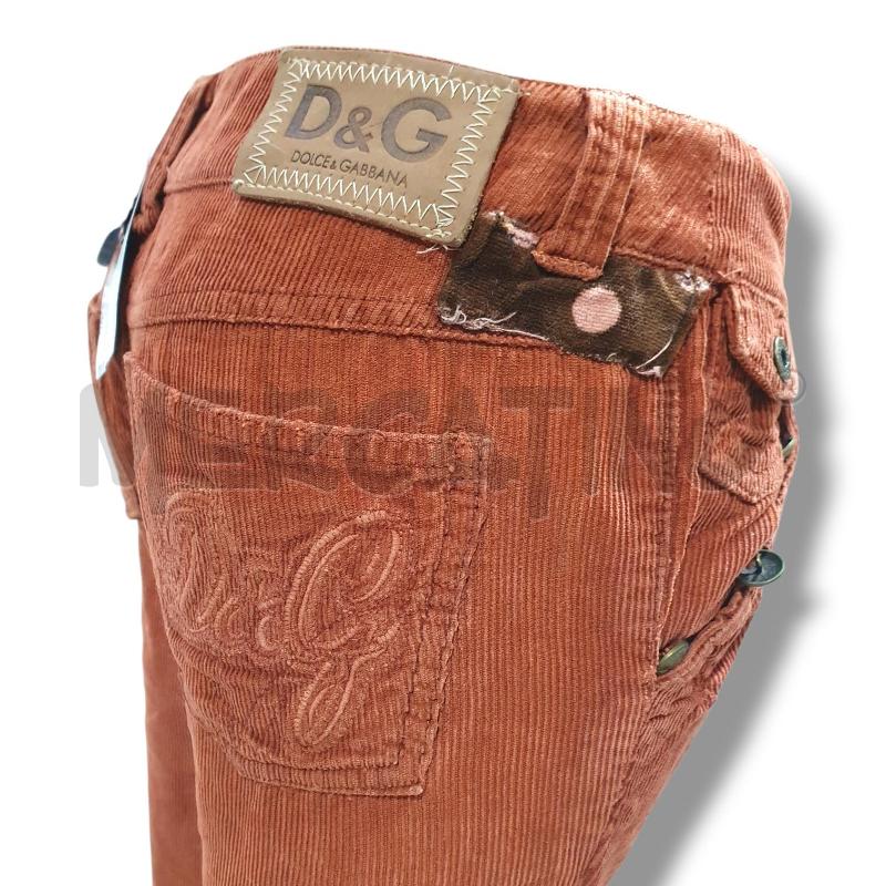PANTALONE DONNA VELLUTO D&G MATTONE INSERTI POIS | Mercatino dell'Usato Osasco 3