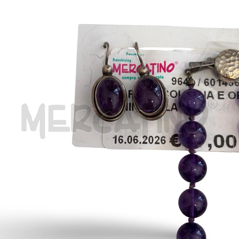 PARURE COLLANA E ORECCHINI VIOLA | Mercatino dell'Usato Osasco 2
