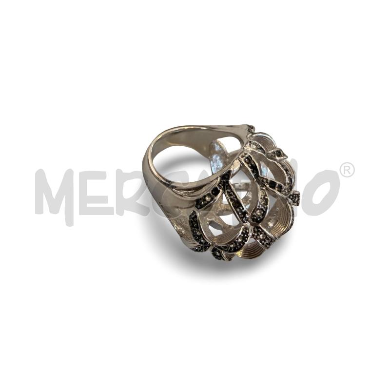 PARURE PIERLANG CIONDOLO OPALINA NERA + ANELLO E ORECCHINI RETE | Mercatino dell'Usato Osasco 3
