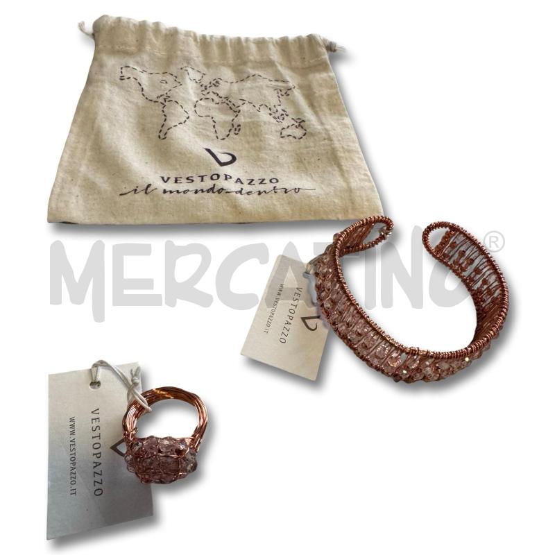 PARURE VESTOPAZZO ANELLO E BRACCIALE ROSATO NUOVO | Mercatino dell'Usato Osasco 1