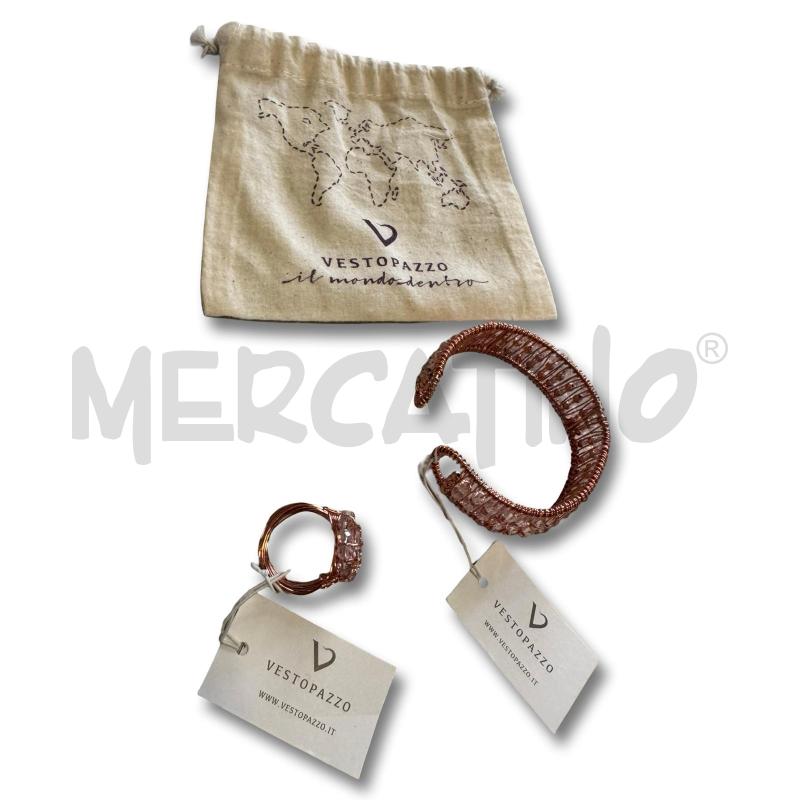 PARURE VESTOPAZZO ANELLO E BRACCIALE ROSATO NUOVO | Mercatino dell'Usato Osasco 2