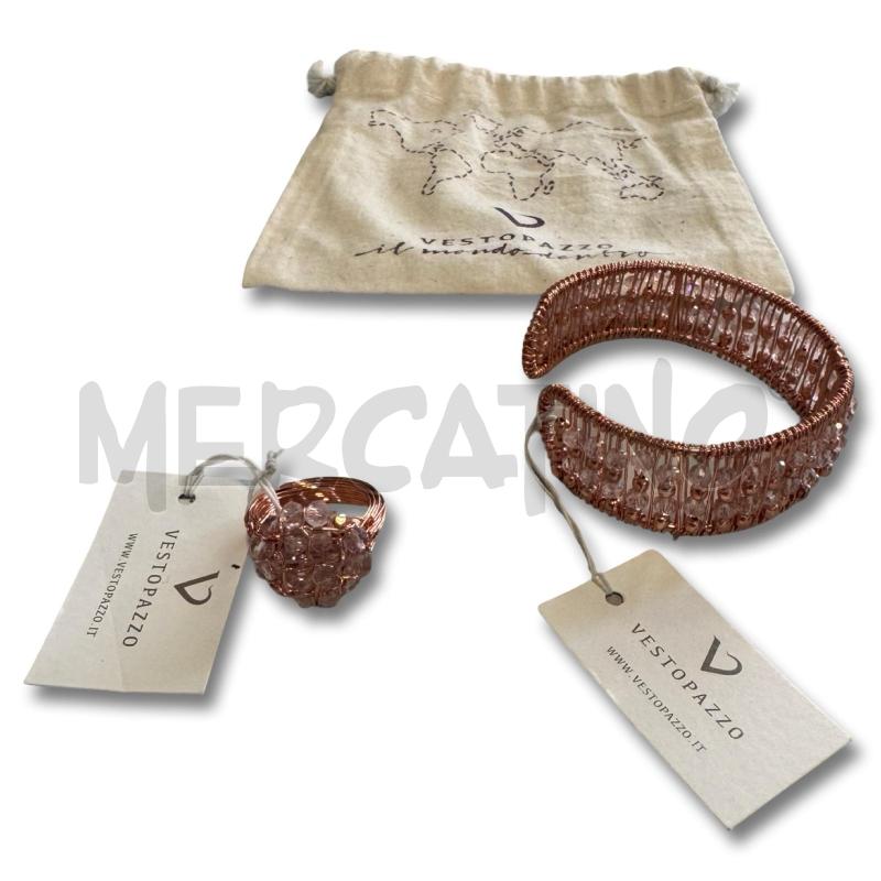 PARURE VESTOPAZZO ANELLO E BRACCIALE ROSATO NUOVO | Mercatino dell'Usato Osasco 3