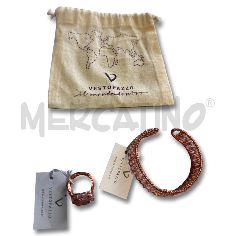 PARURE VESTOPAZZO ANELLO E BRACCIALE ROSATO NUOVO | Mercatino dell'Usato Osasco 4
