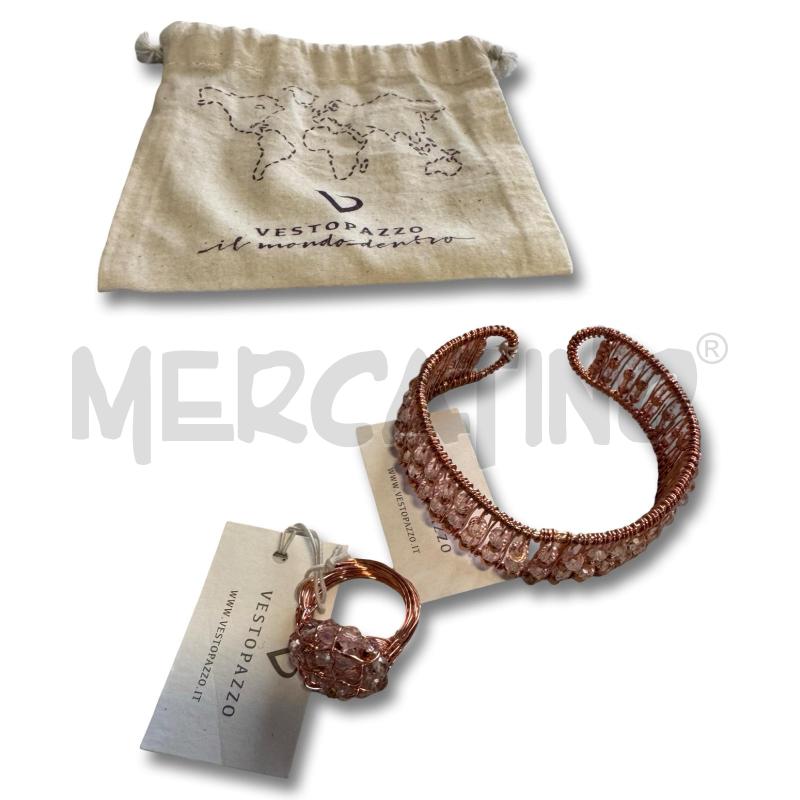 PARURE VESTOPAZZO ANELLO E BRACCIALE ROSATO NUOVO | Mercatino dell'Usato Osasco 5