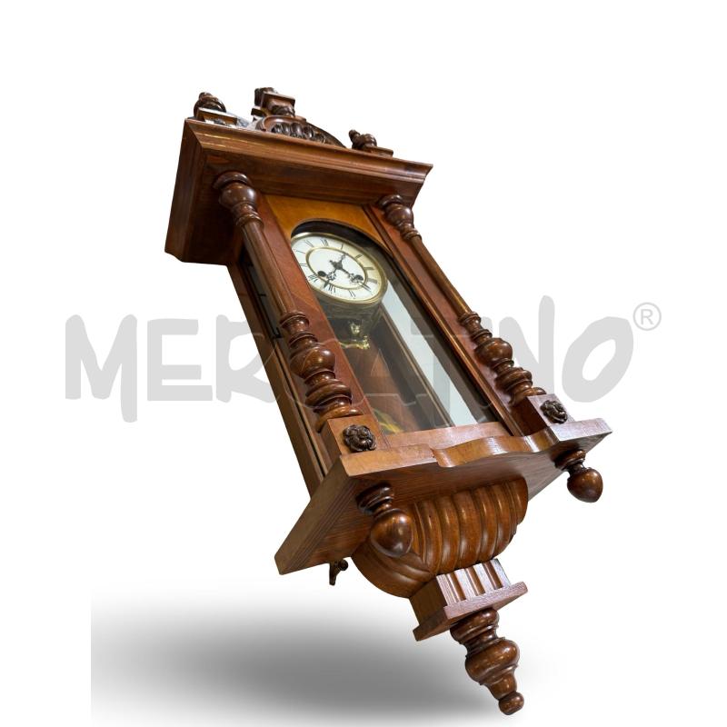 PENDOLO IN LEGNO COLONNINE TORNITE NUMERI ROMANI | Mercatino dell'Usato Osasco 2