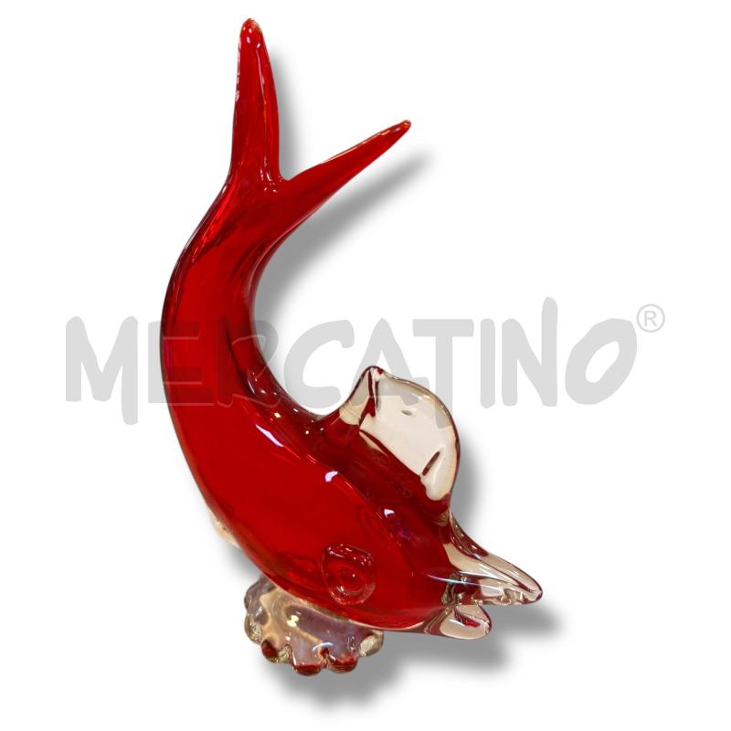 PESCE VETRO DI MURANO ANNI 70 ROSSO H22CM  | Mercatino dell'Usato Osasco 2