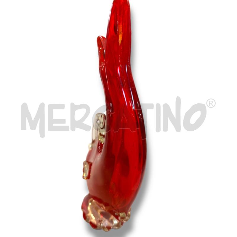 PESCE VETRO DI MURANO ANNI 70 ROSSO H22CM  | Mercatino dell'Usato Osasco 3
