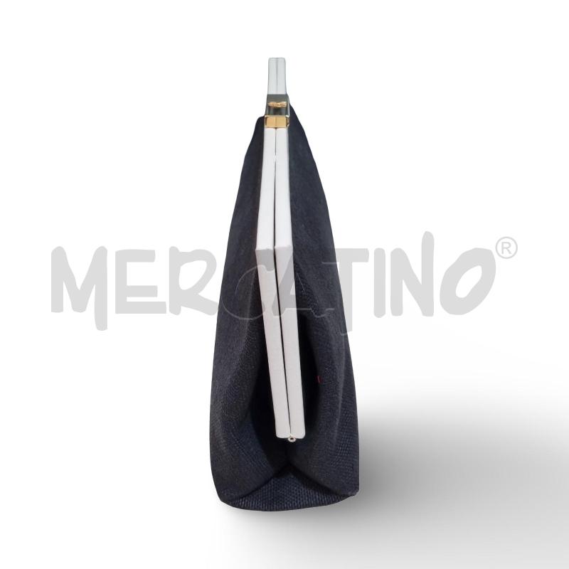 POCHETTE ROBERTA DI CAMERINO NERO TELA  | Mercatino dell'Usato Osasco 2