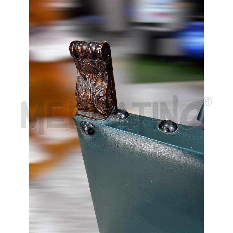 POLTRONA DA STUDIO IN STILE LEGNO/TIPO PELLE VERDE | Mercatino dell'Usato Osasco 4
