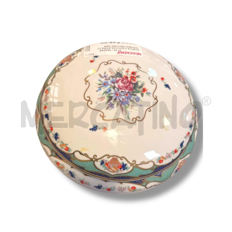 PORTA CIOCCOLATINI LIMOGES DECORI VERDE BLU FIORI | Mercatino dell'Usato Osasco 2