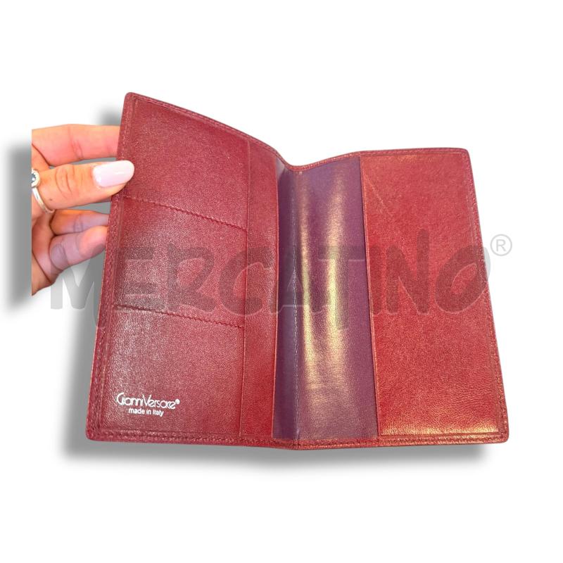 PORTA DOCUMENTI PELLE VERSACE ROSSO RIGATO SCATOLA | Mercatino dell'Usato Osasco 3