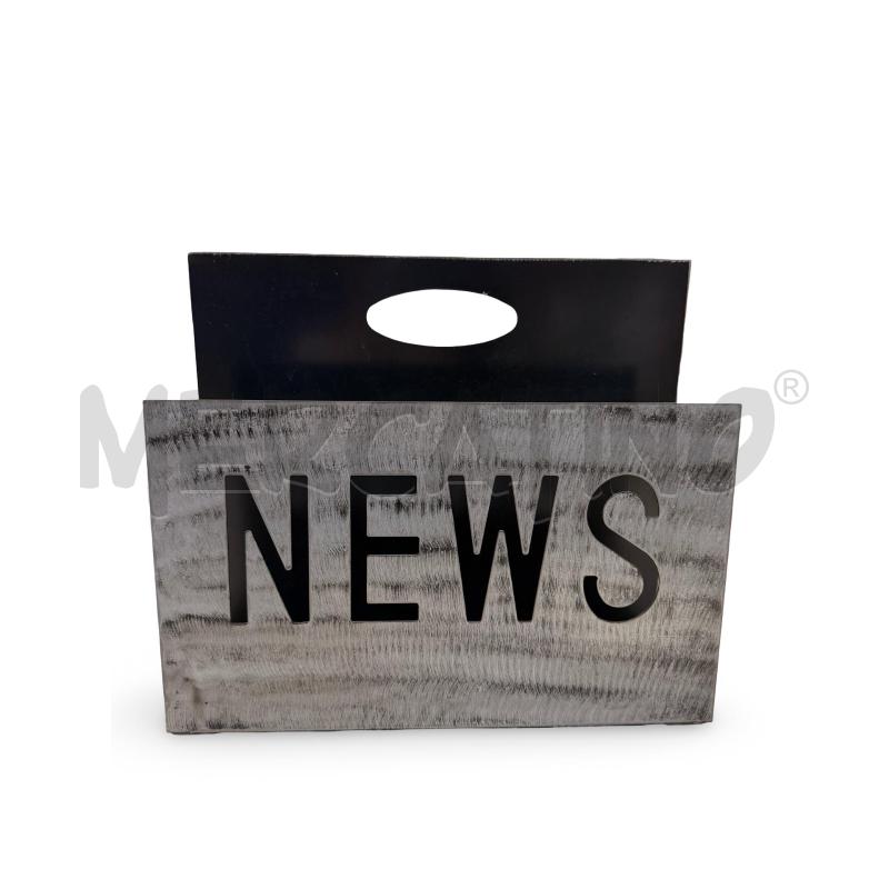 PORTA RIVISTE METALLO NERO GRIGIO NEWS 36X10X31 CM | Mercatino dell'Usato Osasco 1