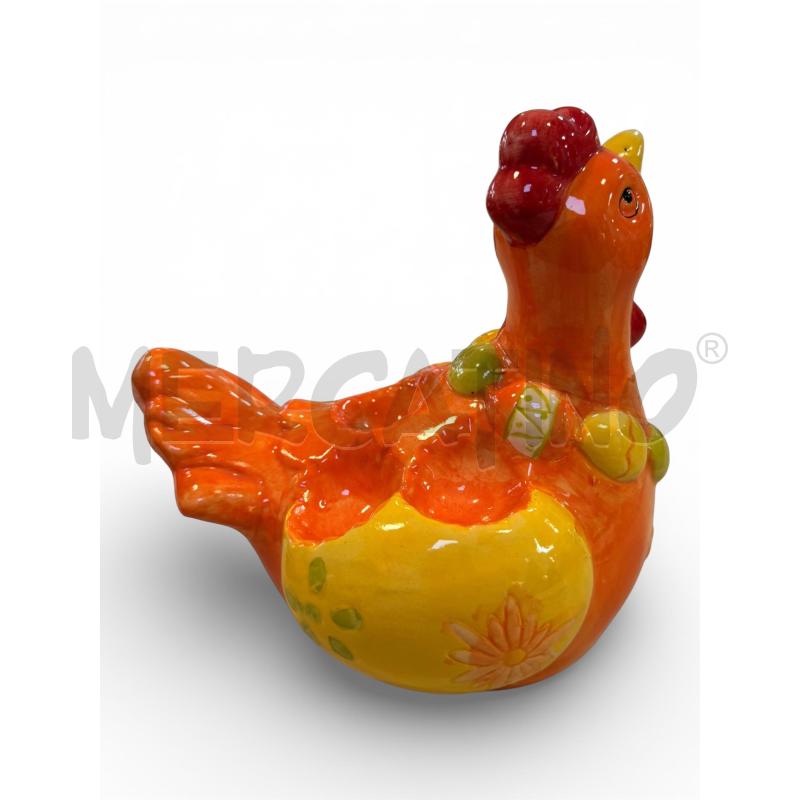 PORTA UOVA GALLINA CERAMICA ARANCIONE GIALLO 22X16 CM | Mercatino dell'Usato Osasco 3