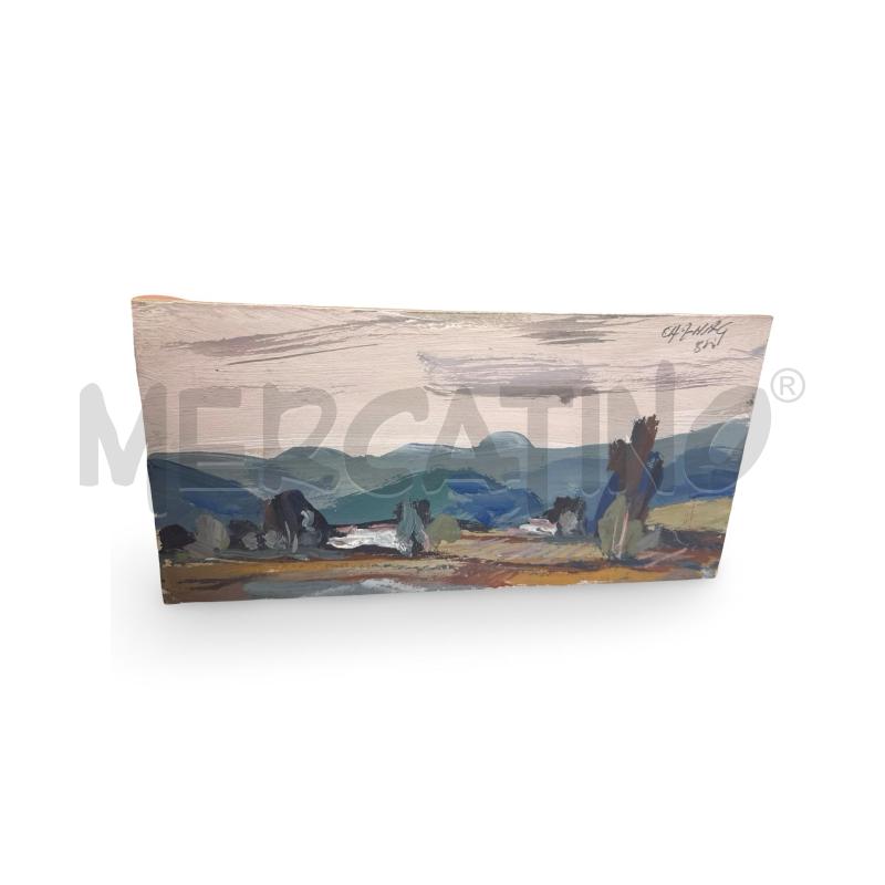 QUADRETTO CARENA TEMPERA SU CARTONCINO PAESAGGIO 28X14 CM | Mercatino dell'Usato Osasco 1