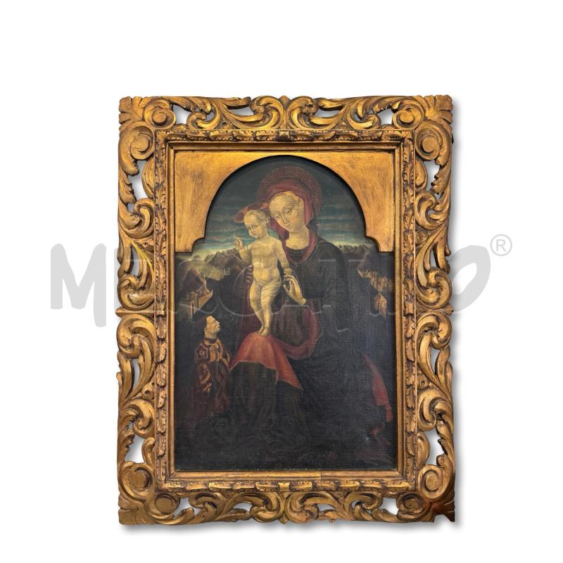 QUADRO 67X80 SECONDA METÀ 800 STILE ARTISTI DEL 400 OLIO SU TELA MADONNA CON BAMBINO  | Mercatino dell'Usato Osasco 1