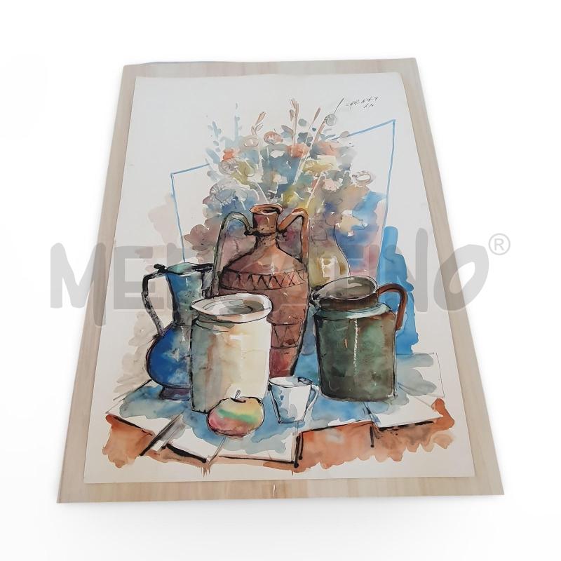 QUADRO ACQUERELLO CARENA NATURA MORTA 57X76 CM | Mercatino dell'Usato Osasco 1