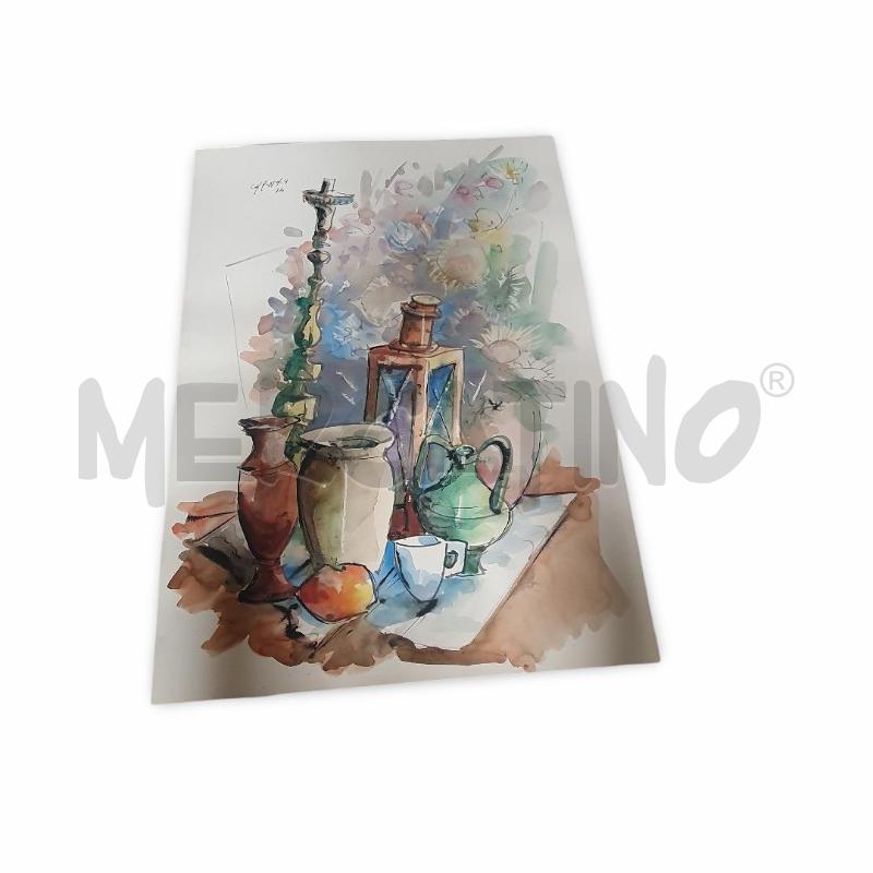 QUADRO ACQUERELLO DI G. CARENA NATURA MORTA 50X70 CM | Mercatino dell'Usato Osasco 3