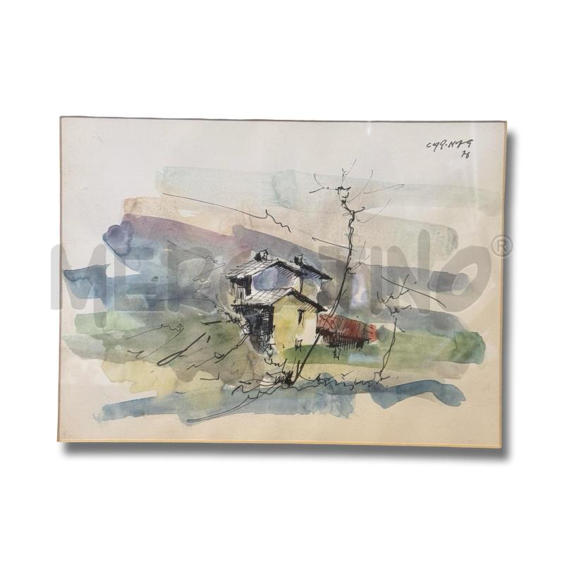 QUADRO ACQUERELLO E CHINA G. CARENA 1915/1990 30X22 | Mercatino dell'Usato Osasco 2