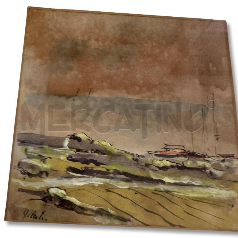 QUADRO ACQUERELLO GERMANO ALBERTI  CORNICE ARGENTATA | Mercatino dell'Usato Osasco 3