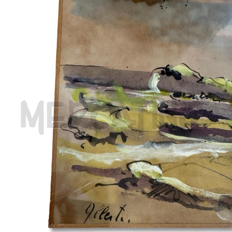 QUADRO ACQUERELLO GERMANO ALBERTI  CORNICE ARGENTATA | Mercatino dell'Usato Osasco 4