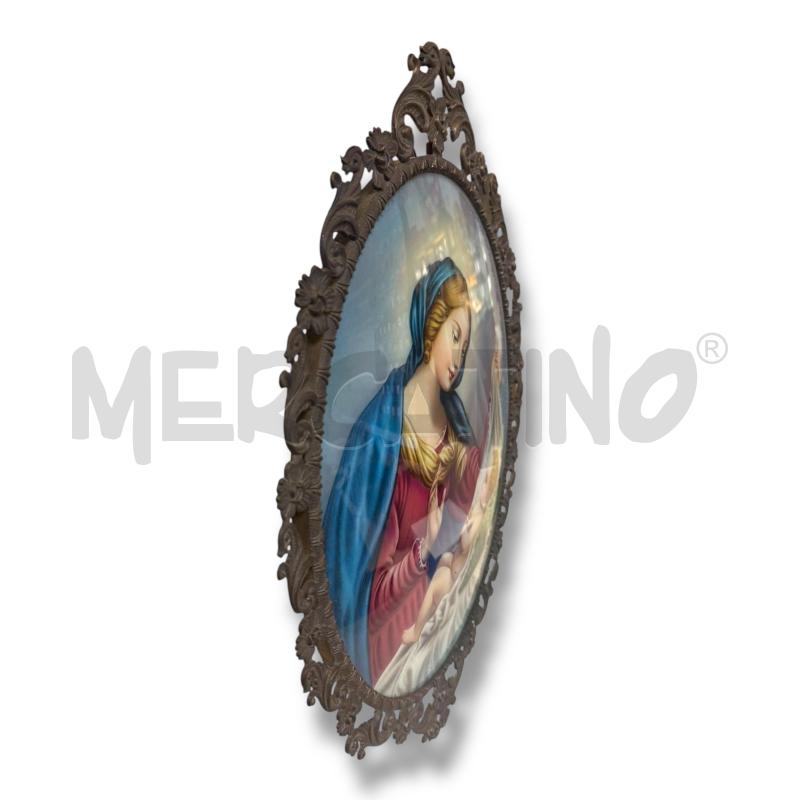 QUADRO ANTICO OTTONE MADONNA CON BAMBINO OVALE | Mercatino dell'Usato Osasco 2