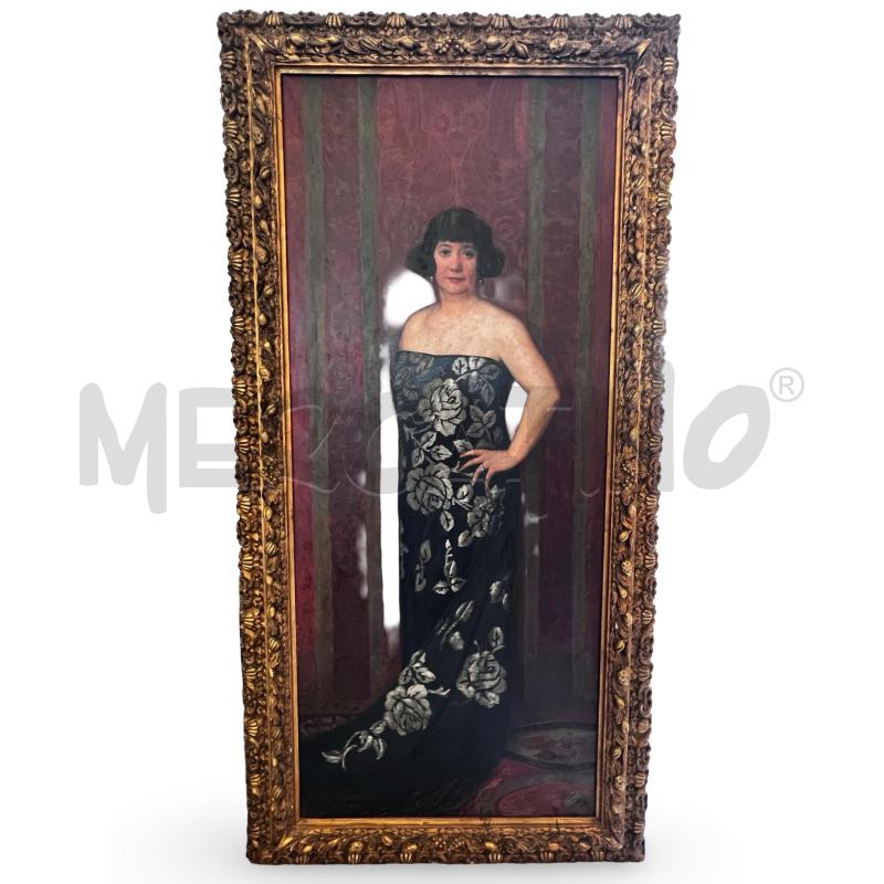 QUADRO DAMA FIRMATO AUTORE SIMONETTI 1925 | Mercatino dell'Usato Osasco 1