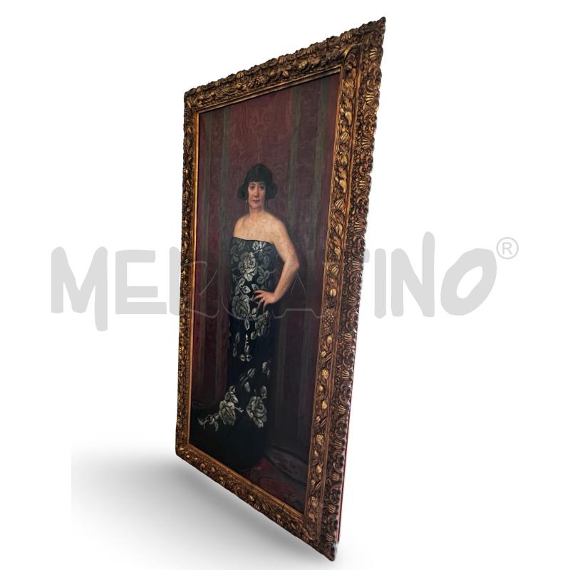 QUADRO DAMA FIRMATO AUTORE SIMONETTI 1925 | Mercatino dell'Usato Osasco 3