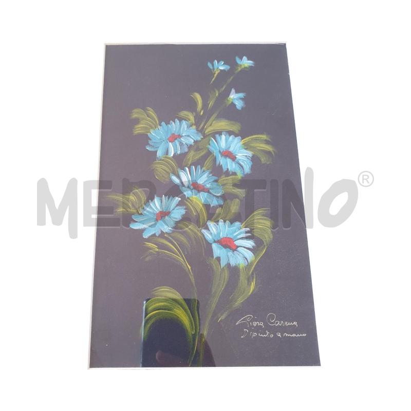 QUADRO DIPINTO A MANO PIERA CARENA FIORI BLU 27X36 | Mercatino dell'Usato Osasco 2