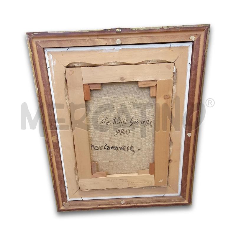 QUADRO DIPINTO NEVE CANAVESE 30X40 CM CORNICE LEGNO DORATO 49X59 CM | Mercatino dell'Usato Osasco 3