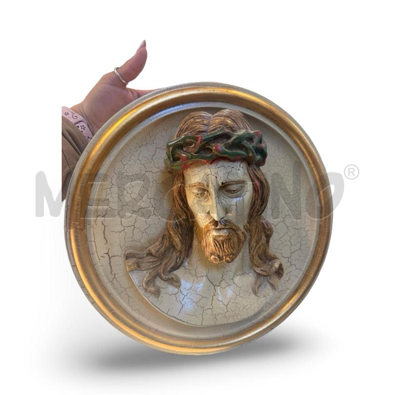 QUADRO LEGNO NÌBASSORILIEVO VOLTO CRISTO IN CROCE STILE VENEZIANO | Mercatino dell'Usato Osasco 1