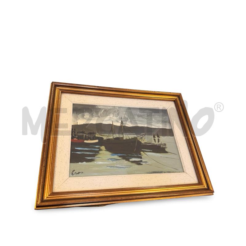 QUADRO OITTORE EROS CON CERTIFICA PAESAGGIO MARINO 34X24 | Mercatino dell'Usato Osasco 1