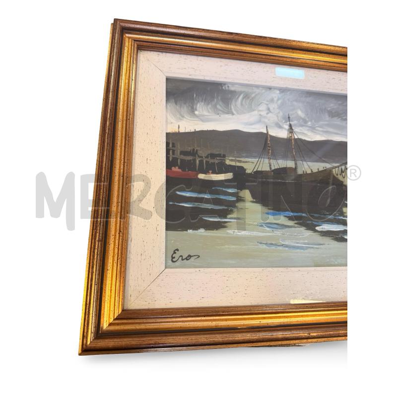 QUADRO OITTORE EROS CON CERTIFICA PAESAGGIO MARINO 34X24 | Mercatino dell'Usato Osasco 2
