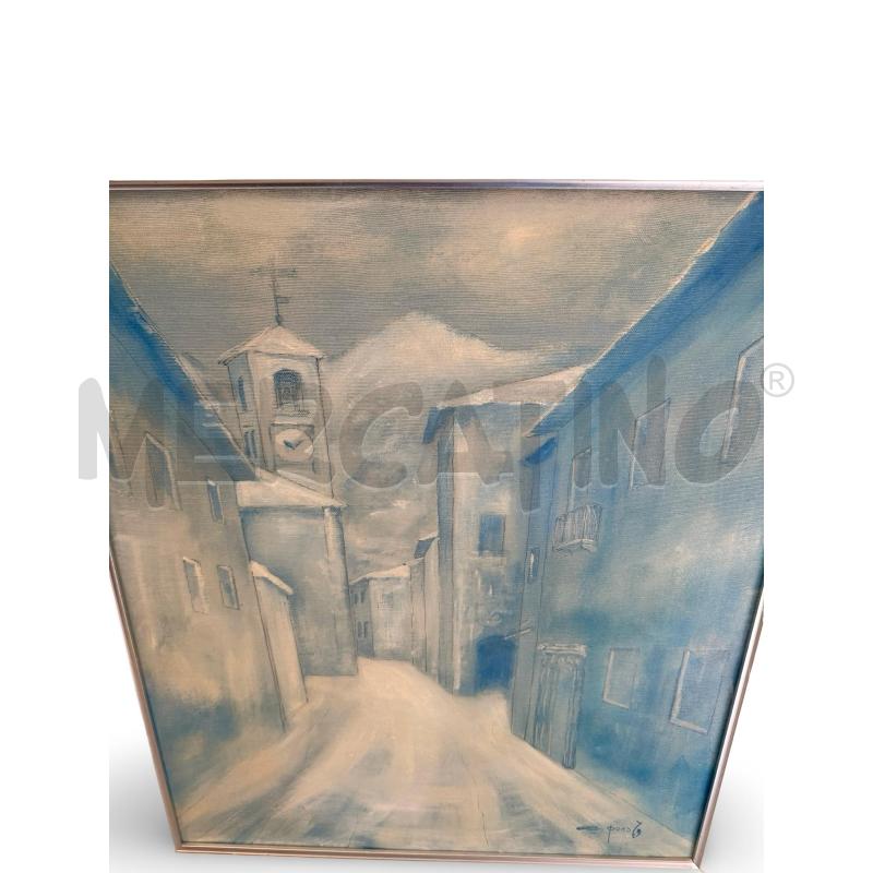QUADRO OLIO SU TELA CLAUDIO PONS 50X60 VILLAGGIO INNEVATO | Mercatino dell'Usato Osasco 3