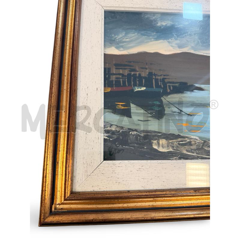 QUADRO POTTORE EROS CON CERTIFICA PAESAGGIO MARINO 34X24 | Mercatino dell'Usato Osasco 2