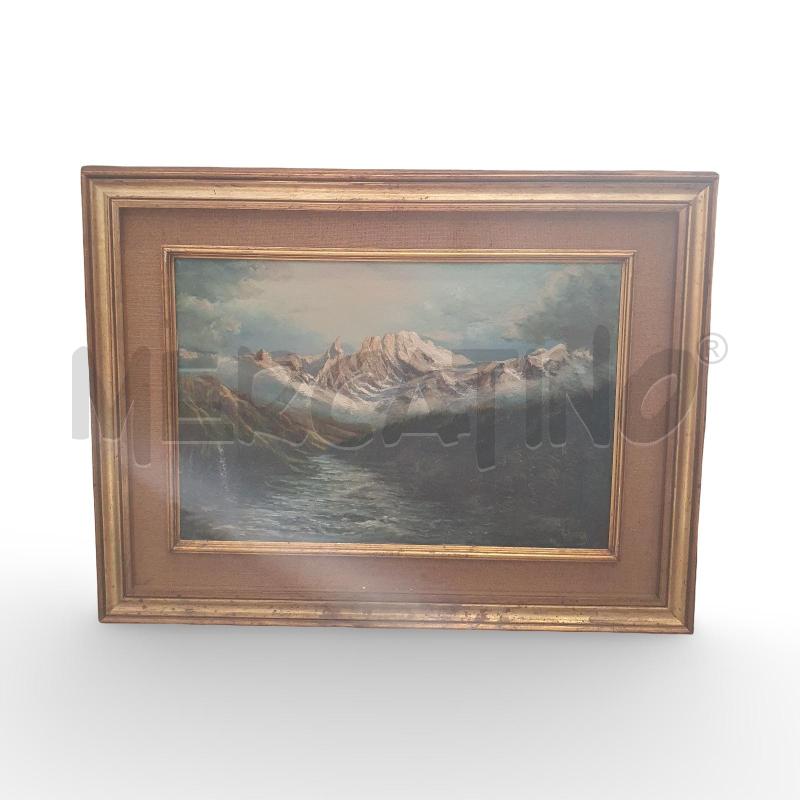 QUADRO R. MOFFA MATTINO SUL MONTE BIANCO TELA 60X40 CM PIÙ CORNICE | Mercatino dell'Usato Osasco 1