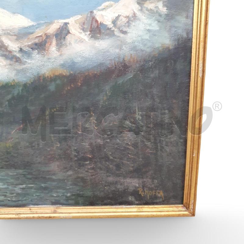QUADRO R. MOFFA MATTINO SUL MONTE BIANCO TELA 60X40 CM PIÙ CORNICE | Mercatino dell'Usato Osasco 3