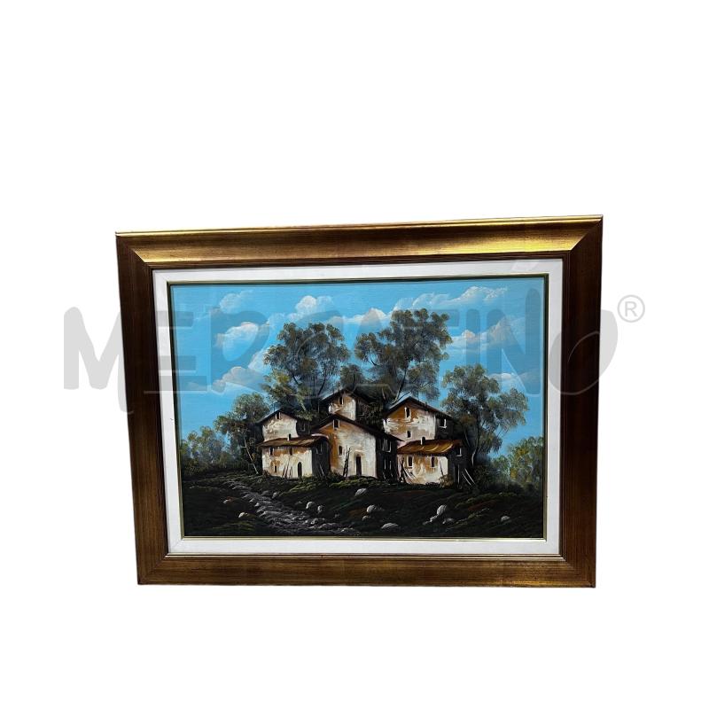 QUADRO RIPRODUZIONE OLIO SU TELA BATTISTI PAESAGGIO  | Mercatino dell'Usato Osasco 3